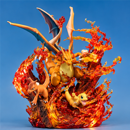 Charmander, Charmeleon, and Charizard | Pokemon Fire Evolution Diorama 30 cm
