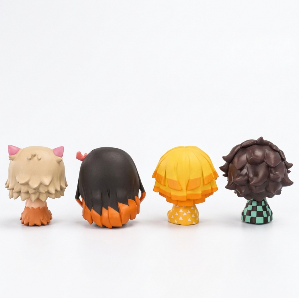 Tanjiro, Nezuko, Zenitsu e Inosuke | Set Chibi de 4 | 6-8 cm