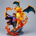 Charizard y Gary | Figura Diorama Pokemon Escena de Fuego PVC 3-7cm