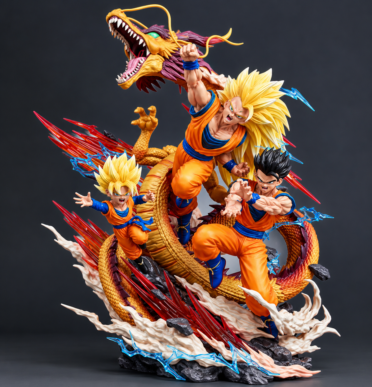 Goku Gohan y Shenron | Figura Dragon Ball PVC 27 cm - Bandai Escala 1/6
